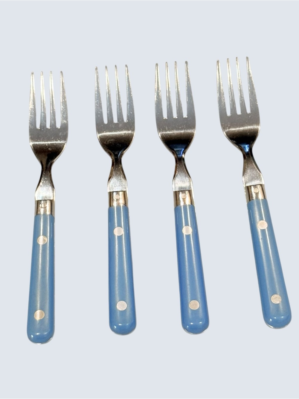 WF Mardi Gras Cream Stainless Vintage Salad or Dessert Forks Williamsburg Blue